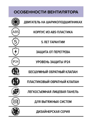 Вентилятор накладной RIO D100 обр.клапан Matt black DICITI
