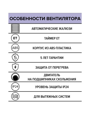 Вентилятор накладной EURO D100 ET авт.жалюзи ERA