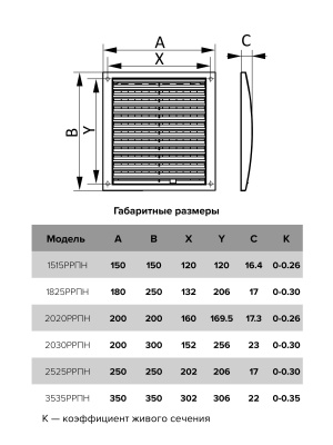 Решетка вентиляционная РРПН разъемная регулируемая 150х150 ASA Terracotta ERA STREETLINE